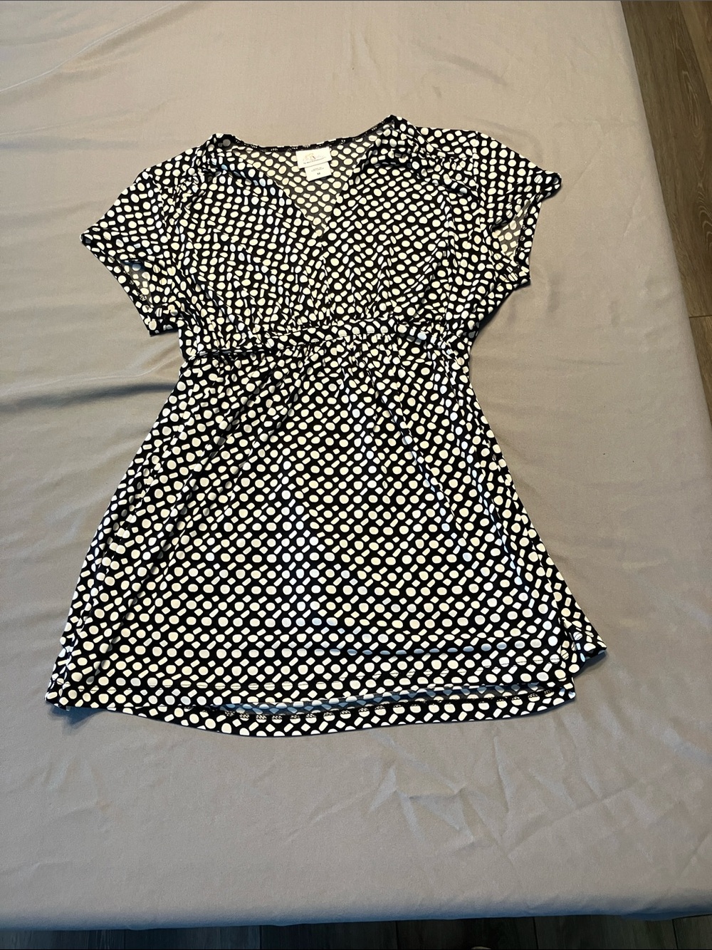 Oh Baby by Motherhood Black and White Polka Dot Maternity Tunic